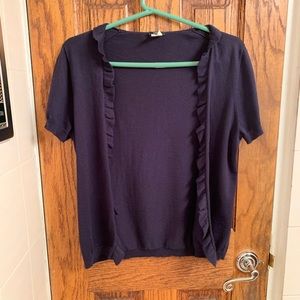 Short sleeve navy blue J Crew cardigan